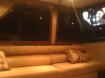 Hatteras Custom Couch And Tv