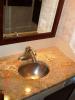 New Head Granite, Stainless Sink Mirror And Wallpaper by SouthTexasTreasure