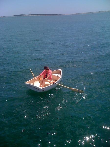 Ali in dinghy