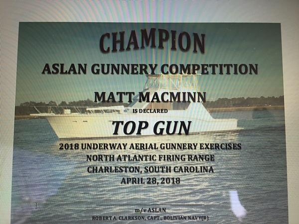 ASLAN, 2018 Gunnery Exercise Winner