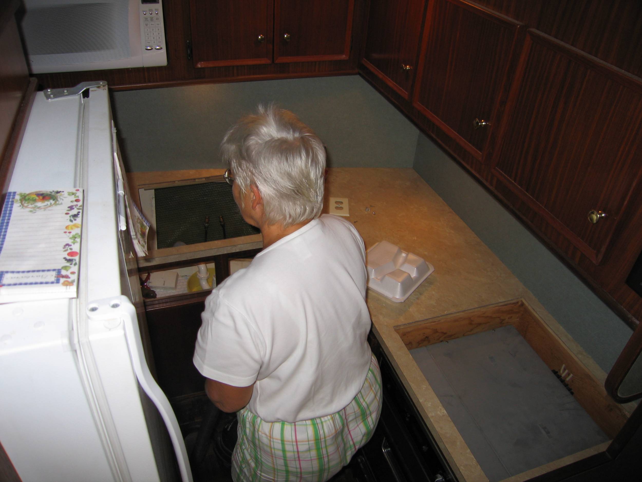 Living aboard during the remodeling (galley sans sink and appliances)