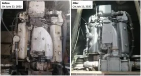 Blue Arrow Starboard Engine Before and After.webp
