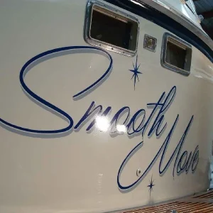 Taken in the barn last winter. New Transom graphics
