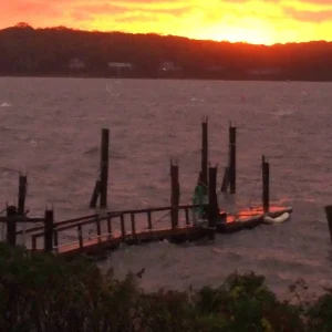 Stormy Fall Sunset at Three Mile