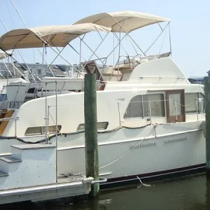 Our first Hatteras, a 34ft 1967 DCMY now sold to a new Hatteras family.