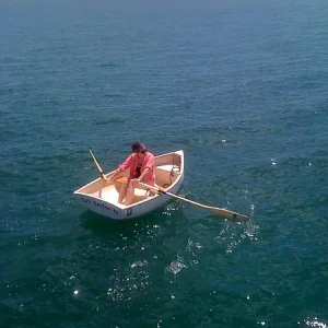 Ali in dinghy