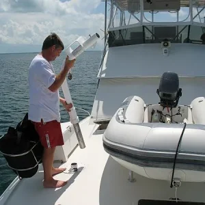 Two part davit.
