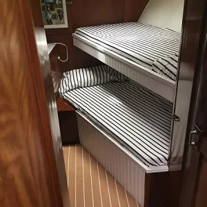 New wider berths in forward cabin
