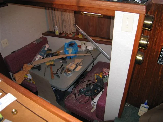 Dinette, before and during remodeling