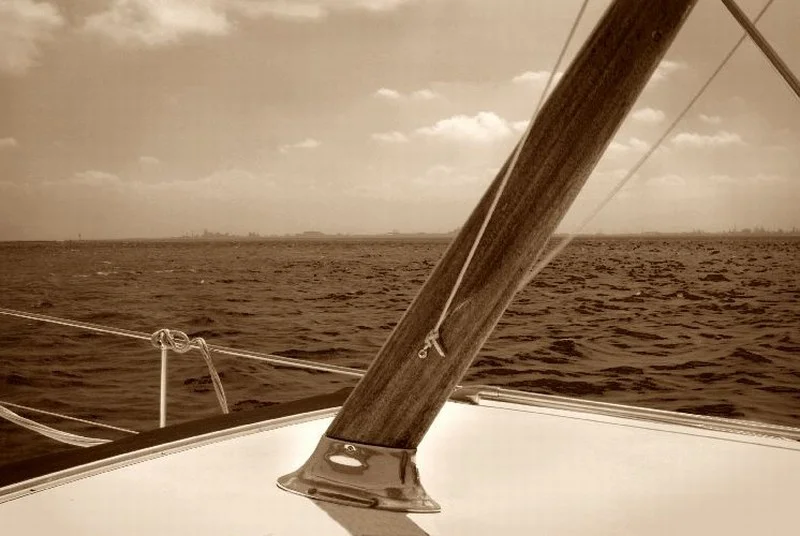 Freshly varnished mast