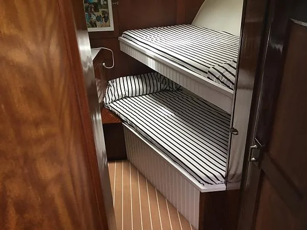 New wider berths in forward cabin