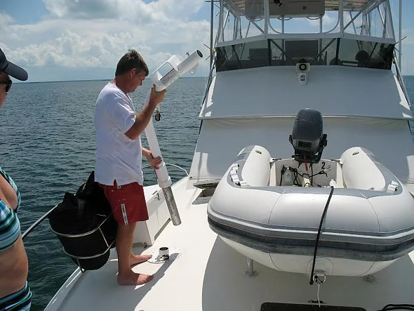 Two part davit.